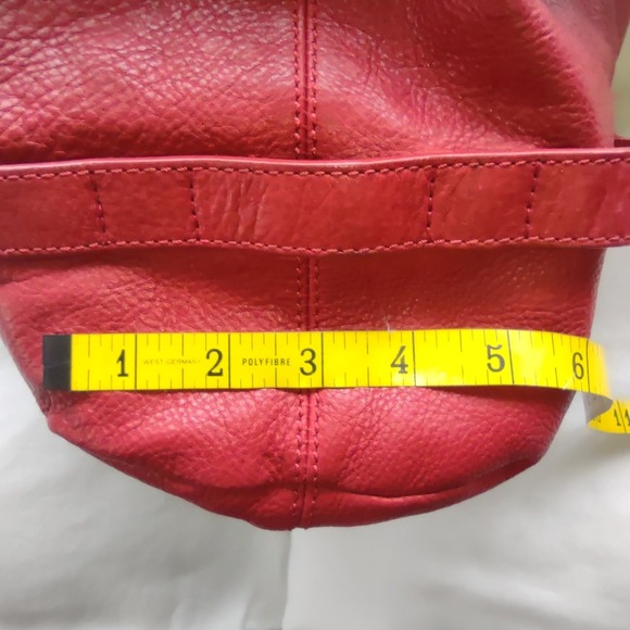 The Sak Red Leather Satchel Bag Braided Handles Buckle Detail 1000027283 - Picture 9 of 12